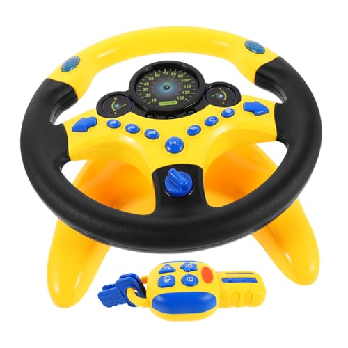 KOMBIUDA Simulierter Fahrlenkrad mit Schlüssel Licht Musik Interaktiver Auto Simulator für Kleinkinder und Vorschulkinder Lernspielzeug zur Frühkindlichen von KOMBIUDA
