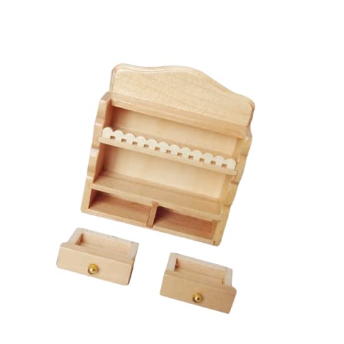 KOMBIUDA Simulierter Holzrahmen Miniatur-landschaftsmöbel Heimdekoration Miniatur-landschaftsdekor Mini-hauseinrichtung Schrank Für Puppenmöbel Miniatur-szenenmöbel Hölzern Beige von KOMBIUDA