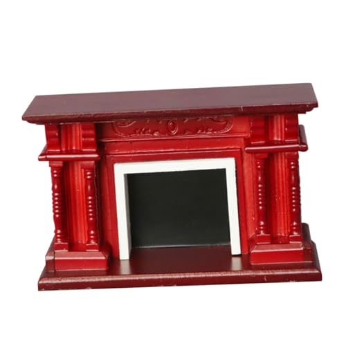 KOMBIUDA Simulierter Kamin Haushaltswaren Wohnkultur Outdoor-zubehör Outdoor- Vintage - Miniatur-puppenhaus Vintage Wohnkultur Rustikale Außendekoration Vintage-möbel Hölzern Rot von KOMBIUDA