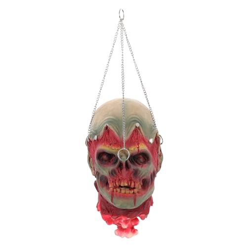 KOMBIUDA Simulierter Menschlicher Kopfanhänger Masken Unheimlich Schlag Halloween Mantel Spuk-requisite Horror Zombie Beängstigend Gesicht Erschrecken Kopf Dekoration Geist Tür Pp Baumwolle von KOMBIUDA