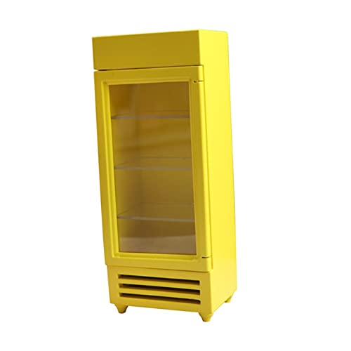 KOMBIUDA Simulierter Mini-Kühlschrank holzspielzeug für puppenstubenmöbel Lustiges kinderknallzeug Miniaturkühlschrank Mini-Kühlschrank-Modell Yellow KOMBIUDA Simulierter Mini-Kühlschrank holzspielzeug für puppenstubenmöbel Lustiges kinderknallzeug Miniaturkühlschrank Mini-Kühlschrank-Modell Yellow von KOMBIUDA