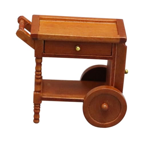 KOMBIUDA 112 Miniatur-puppenhausmöbel-Set – Mini-getränkewagen Aus Holz Für Puppenhäuser von KOMBIUDA