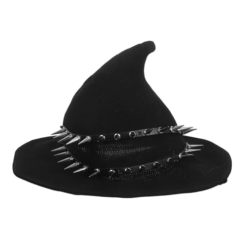 KOMBIUDA Steampunk Hexenhut Damen Strickmütze mit Nieten Gothic Halloween Kostümaccessoire für Cosplay Party und Maskerade KOMBIUDA Steampunk Hexenhut Damen Strickmütze mit Nieten Gothic Halloween Kostümaccessoire für Cosplay Party und Maskerade von KOMBIUDA
