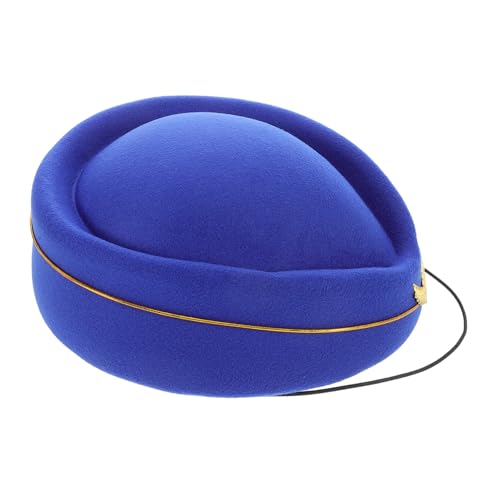 KOMBIUDA Stewardess Baskenmütze Damen Imitation Wollfilz Air Hostess Hut Für Kostüm Cosplay Bühne Party Blaue Mütze KOMBIUDA Stewardess Baskenmütze Damen Imitation Wollfilz Air Hostess Hut Für Kostüm Cosplay Bühne Party Blaue Mütze von KOMBIUDA