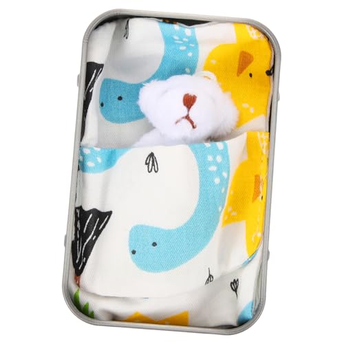 KOMBIUDA Mini Stofftier Bär Mini Plüschtier in Dose Taschenbär Stoffbär Dekoration Miniatur Bärenornament Spielzeug von KOMBIUDA