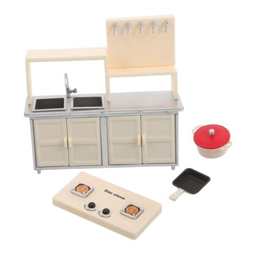 KOMBIUDA Teiliges Miniatur Küchengeräte Spielset für Realistische Puppenhaus Küchenmodelle Induktionsherdlose Kochspielzeug Kompatibel mit Puppenhaus Küchenzubehör Sicher und Vielseitig von KOMBIUDA