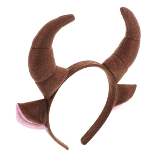 KOMBIUDA Einzigartiges Stirnband mit Stierohren Ochsenhorn-Kopfbedeckung Halloween-Hörner-Stirnband für Cosplay-Events von KOMBIUDA