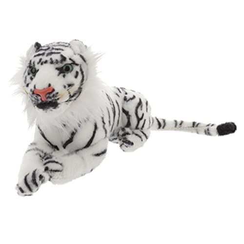KOMBIUDA Tigerpuppe Simulation Tiger Mit Tieren Gefüllte Puppen Tiger Ausgestopftes Tierspielzeug Weiß von KOMBIUDA