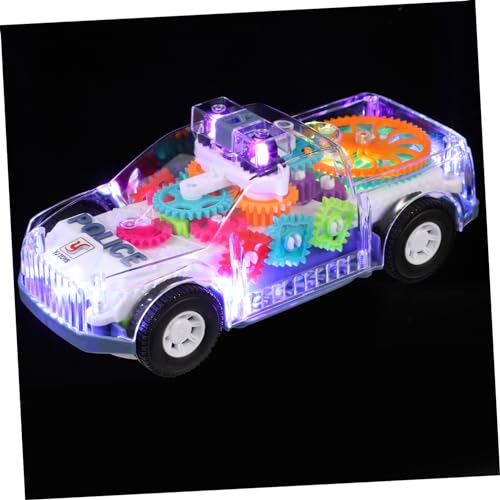 KOMBIUDA Transparentes Zahnradauto Musikspielzeug Autospielzeug Autos Kinderspielzeug Spielzeugautos Batteriebetriebene Autos Für Bewegliches Für Kleinkinder Von 1–3 Jahren von KOMBIUDA