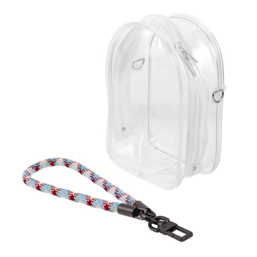 KOMBIUDA Transparentes mit Reißverschluss Leichter und Stabiler Organizer für Mini-Figuren Schlüssel Handy und Zubehör Kompakter Reise-etui mit Farbigem Gewebtem Trageband von KOMBIUDA
