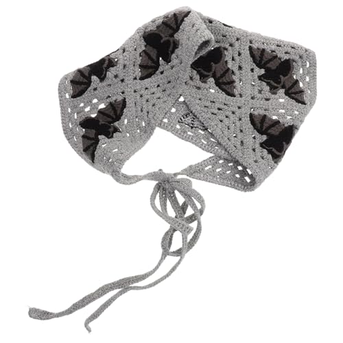 KOMBIUDA Triangle Bat Bandana Gehäkeltes Halloween Dreieckstuch mit Fledermaus Muster Gothic Haarband für Frauen Vintage Kostümzubehör für Festliche Anlässe von KOMBIUDA