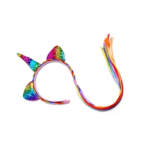 KOMBIUDA Unicorn Haarreif mit Bunten Kunsthaar Extensions Leichter nicht Verblassender Kopfschmuck für Mädchen Party Haarreifen Lustige Verkleidung und Festival Accessoire KOMBIUDA Unicorn Haarreif mit Bunten Kunsthaar Extensions Leichter nicht Verblassender Kopfschmuck für Mädchen Party Haarreifen Lustige Verkleidung und Festival Accessoire von KOMBIUDA