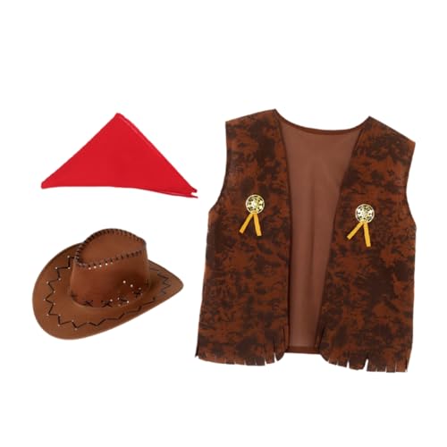 KOMBIUDA Unisex Cowboy Outfit Set für Erwachsene Western Cowboy Kostüm Zubehör für Halloween Cosplay und Mottopartys Stilvollem Halstuch Xxl KOMBIUDA Unisex Cowboy Outfit Set für Erwachsene Western Cowboy Kostüm Zubehör für Halloween Cosplay und Mottopartys Stilvollem Halstuch Xxl von KOMBIUDA