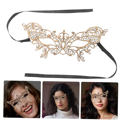KOMBIUDA Venezianische Damen Maske aus Weicher Spitze Elegante Halbe Gesicht Masquerade Ball Maske für Kostümpartys Vielseitige Augenmaske für Schlaf und Festliche Anlässe Goldfarbenes KOMBIUDA Venezianische Damen Maske aus Weicher Spitze Elegante Halbe Gesicht Masquerade Ball Maske für Kostümpartys Vielseitige Augenmaske für Schlaf und Festliche Anlässe Goldfarbenes von KOMBIUDA