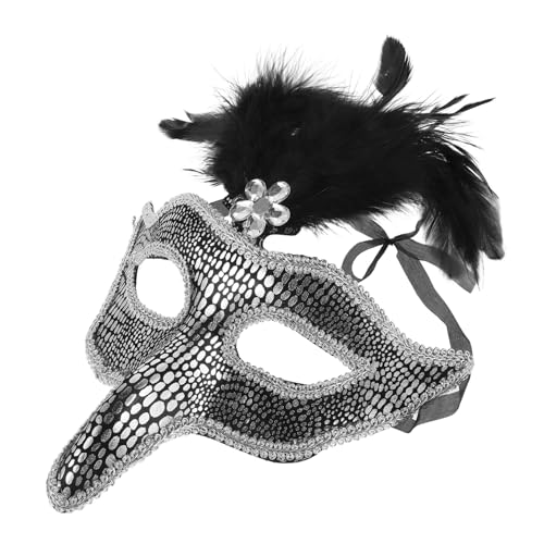 KOMBIUDA Venezianische Maske mit Adlerdesign und Strass Federn Federrand Langlebig für Karneval Maskenball Kostüm Vogel Fasching Party Bühnenauftritt von KOMBIUDA