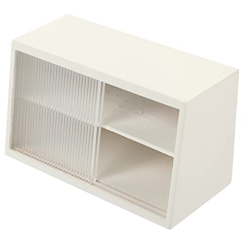 KOMBIUDA Vitrinenmodell Miniaturen Klein Miniatur-vitrine Figuren Für Regal Lebensmitteldekor Regaldekorationen Vitrine Mini- Minischrank Winzige Möbel Weiß Birke von KOMBIUDA