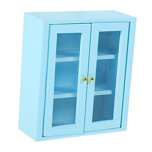 KOMBIUDA Wandschrank Miniatur Bausatz Kleinkinder Dekorationen Winzig Häuser Bücherregal Mikrolandschaftsdekor Puppenmöbel Puppenstubenmöbel Holz Blue KOMBIUDA Wandschrank Miniatur Bausatz Kleinkinder Dekorationen Winzig Häuser Bücherregal Mikrolandschaftsdekor Puppenmöbel Puppenstubenmöbel Holz Blue von KOMBIUDA