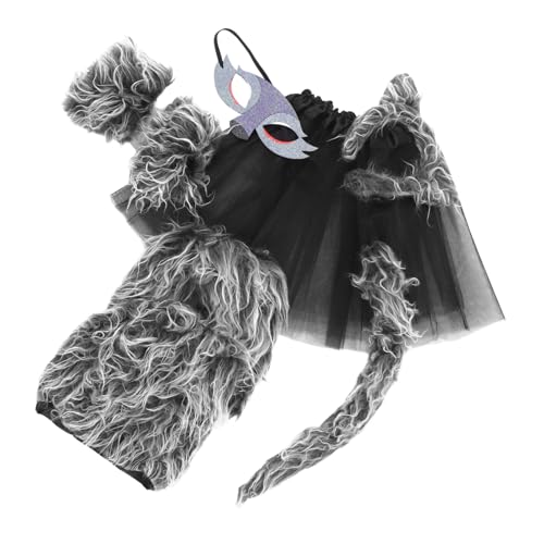 KOMBIUDA Wolf Kostüm Set für Teiliges Halloween Kostüm mit Ohren Handschuhen Maske und Beinwärmern für und Themenfeiern von KOMBIUDA