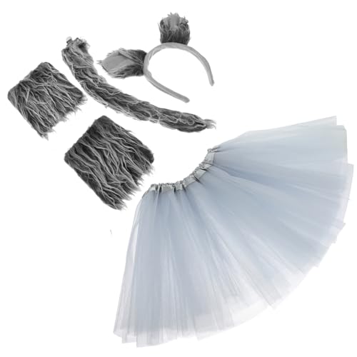 KOMBIUDA Wolf Kostüm mit Haarreif Handschuhen und Grauem Tüllrock Tierkostüm Zubehör für Cosplay Karneval Fasching Tier Party und Bühnenauftritte KOMBIUDA Wolf Kostüm mit Haarreif Handschuhen und Grauem Tüllrock Tierkostüm Zubehör für Cosplay Karneval Fasching Tier Party und Bühnenauftritte von KOMBIUDA