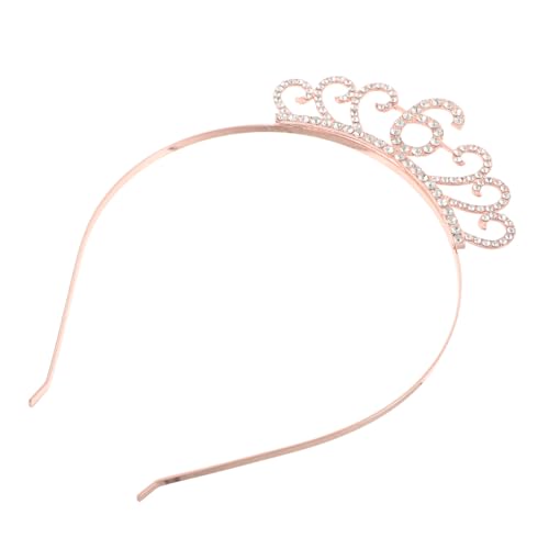 KOMBIUDA Zarte Prinzessin Haarreif Jahre Geburtstag Krone mit Funkelnden Strasssteinen Roségoldenes Diadem aus Zinklegierung und Leicht für Partys und Kostümspiele von KOMBIUDA