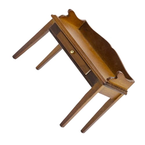 KOMBIUDA Zubehör für Puppenhäuser Mini Mädchen holzmöbel Puppenstube Schreibtisch Kleine Dekoration Holz Modell Holzfarbe Schreibtisch Puppenschultisch Nachttischmöbel Birke von KOMBIUDA