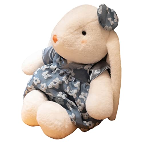 KOMBIUDA kleine weiße Kaninchenpuppe für den einzug für geschenkten Weihnachten Plüschpuppe personalisierte Kuscheltiere Hase PP Baumwolle Blue von KOMBIUDA