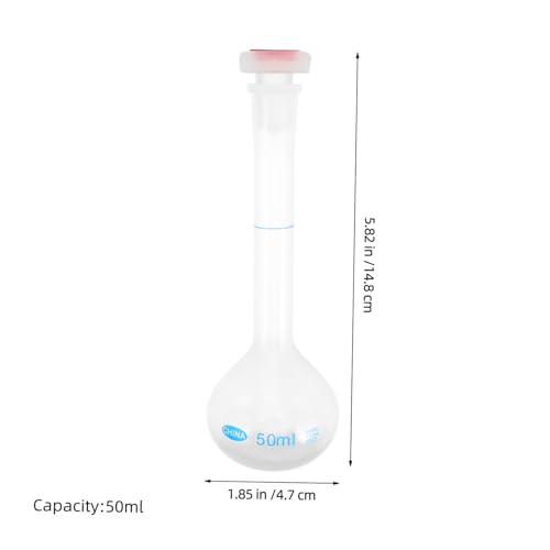 KOMBIUDA Messkolben Für Chemische Messungen 50 Ml Transparente Wissenschaftliche Flasche Genaue Labormessung Leicht Tragbar von KOMBIUDA