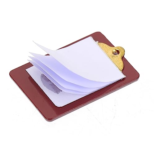 Puppenhaus-klemmbrett Mini-büro-klemmbrett Modelle Für Büroklammern Schulmaterial Für Puppen Modell Der Büroklammer Puppe Papier-klemmbrett Mini-hausaccessoire Harz Brown KOMBIUDA von KOMBIUDA
