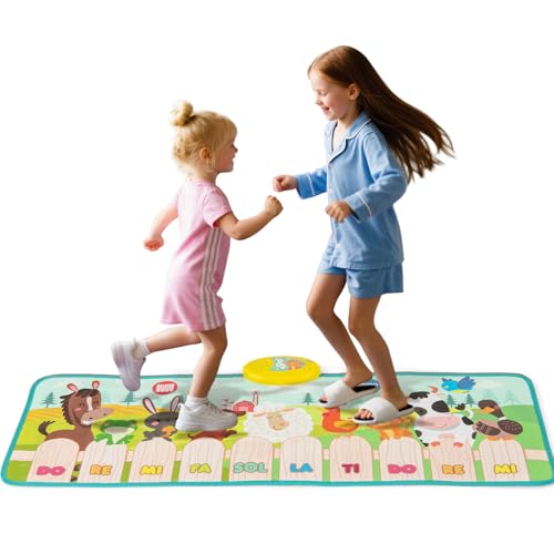 KOMFOTTEU Boden Klaviermattemit 10 Tiergeräuschen, Klaviermatte mit 10 Tasten & 10 eingebauten Liedern, Tanzmatte Keyboard Lernspielzeug für Kinder ab 3 Jahr KOMFOTTEU Boden Klaviermattemit 10 Tiergeräuschen, Klaviermatte mit 10 Tasten & 10 eingebauten Liedern, Tanzmatte Keyboard Lernspielzeug für Kinder ab 3 Jahr von KOMFOTTEU