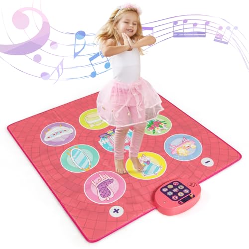 KOMFOTTEU Tanzteppich für Kinder ab 3 Jahren, Musikpad mit 5 Stufen, 9 Tastaturgeräuschen und 9 Demonstrationsliedern, Tanzmatte mit Bildschirm und verstellbarer Lautstärke KOMFOTTEU Tanzteppich für Kinder ab 3 Jahren, Musikpad mit 5 Stufen, 9 Tastaturgeräuschen und 9 Demonstrationsliedern, Tanzmatte mit Bildschirm und verstellbarer Lautstärke von KOMFOTTEU