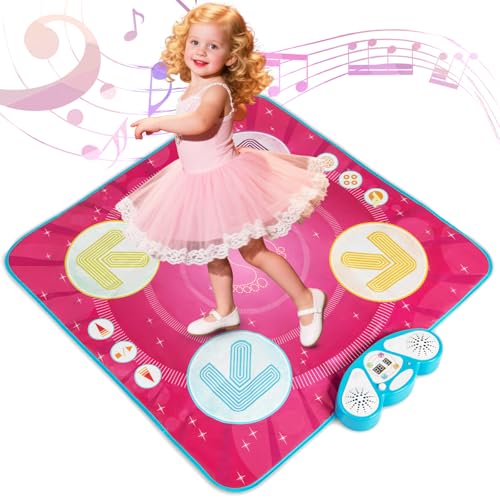 KOMFOTTEU Tanzteppich für Kinder ab 3 Jahren, Musikspielmatte mit 3 Spielmodi, 8 Hintergrundmusik und Bildschirm, Musikpad mit verstellbarer Lautstärke von KOMFOTTEU