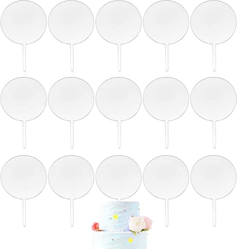 KOMUNJ 15 Stück Acryl Kuchen Topper, Transparent Blanko Cupcake Topper für Geburtstag Hochzeit Kuchendeko KOMUNJ 15 Stück Acryl Kuchen Topper, Transparent Blanko Cupcake Topper für Geburtstag Hochzeit Kuchendeko von KOMUNJ