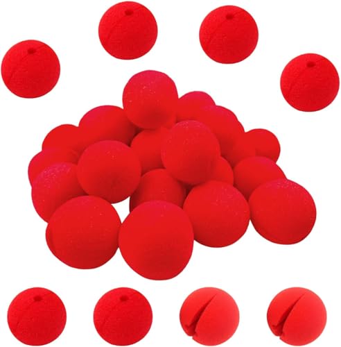 KOMUNJ 30 Stück Rote Nase, 4.5cm Clownsnasen Rot, Schaumstoff Rote Nasen, Clownsnase, Falsche Nasen In Rot,Clown-Nase,Schaumstoff Nase,für Fasching, Karneval oder andere Mottopartys KOMUNJ 30 Stück Rote Nase, 4.5cm Clownsnasen Rot, Schaumstoff Rote Nasen, Clownsnase, Falsche Nasen In Rot,Clown-Nase,Schaumstoff Nase,für Fasching, Karneval oder andere Mottopartys von KOMUNJ