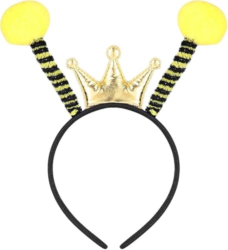 KOMUNJ Bienen Königin Haarreif mit Fühlern, Bienenantenne, Kopfschmuck Accessoire für Ihr Kostüm zu Fasching & Karneval von KOMUNJ