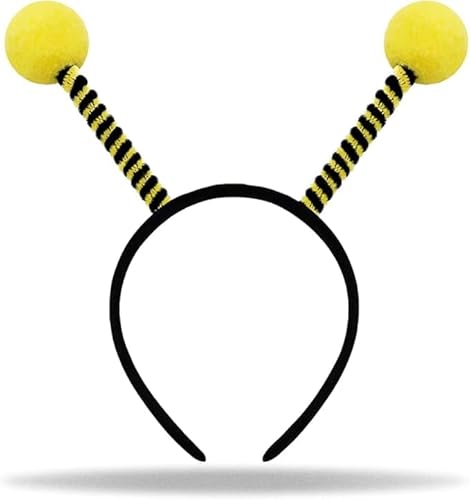 KOMUNJ Haarreif Biene mit Fühlern, Fühler Haarreif Kinder,Bienenkostüm Accessoires,Biene Kopfschmuck Accessoire für Ihr Kostüm zu Fasching & Karneval von KOMUNJ