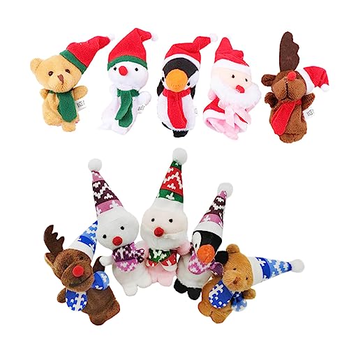 10St Fingerpuppen-Requisiten Christmas Weihnachtsfingerpuppen Mini-Plüschfiguren Fingertierspielzeug tragbare Fingerpuppen Stoff KONTONTY 10St Fingerpuppen-Requisiten Christmas Weihnachtsfingerpuppen Mini-Plüschfiguren Fingertierspielzeug tragbare Fingerpuppen Stoff KONTONTY von KONTONTY