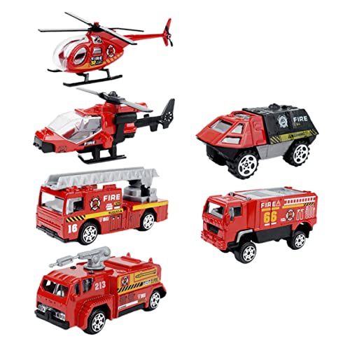 KONTONTY Mini-Feuerwehrauto-spielzeugset 6-teilig Feuerwehrauto-Modelle Pädagogisches Lernspielzeug von KONTONTY