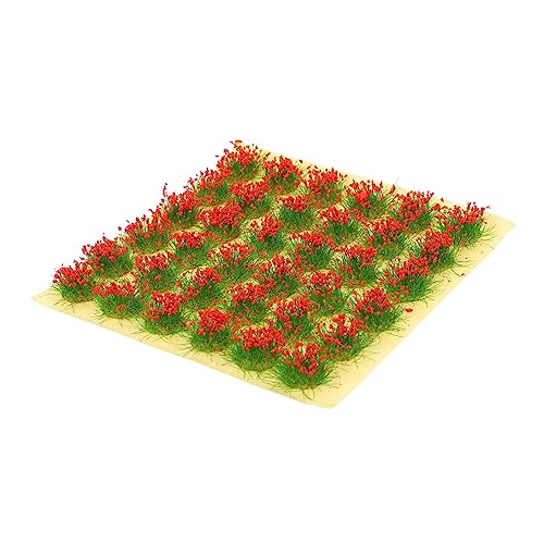 KONTONTY 1 Blatt Graskorn Kunstrasenunterlage Mini-vers-Pflanzen Grasteppich Grasmatte Gemischte Modellbaum-zugbäume Tischläufer Aus Gras Terrain Feengarten Zubehör Kunstrasen Im Freien Rot von KONTONTY