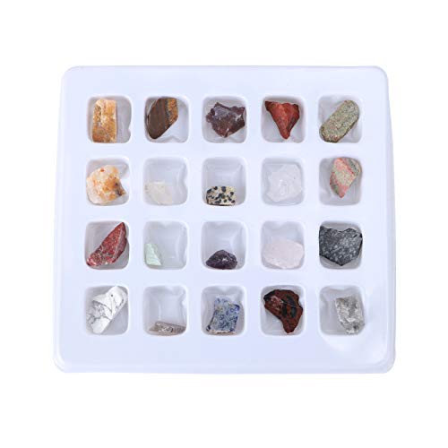 KONTONTY 1 Box Erzprobe Kinderspielzeug Kindergeburtstag Lehrproben Kognitives Naturwissenschaft Erkundungsset Lehrmittel Kindergartenbedarf Naturstein Mineral von KONTONTY