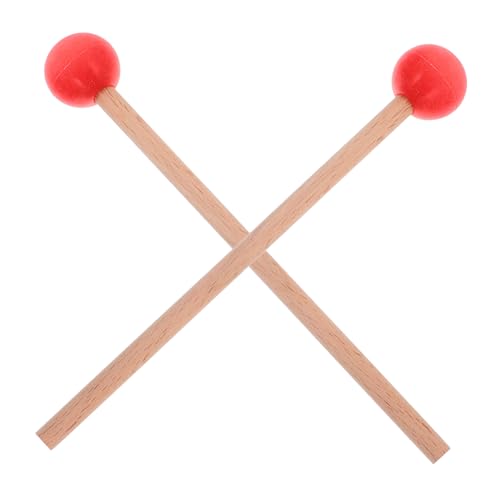 KONTONTY 1 Paar Marimbaschlägel Timpani Xylophon Geformt Erwachsene Trommelstöcke Instrumente Schlaginstrument Klein Drumstick Marimba-trommelstock Zubehör Für Zungentrommeln Buchenholz Rot von KONTONTY