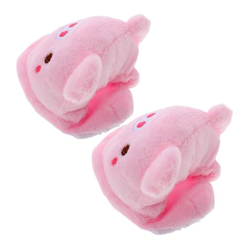 KONTONTY 1 Paar Puppen -Slipperzubehör Tierhausschuhe für Mädchen Puppenhaus-Miniaturen Kleidung für Mädchenpuppen Schuhzubehör Winterzubehör Schuhe für Puppen Mini-Puppen Plüsch Rosa von KONTONTY