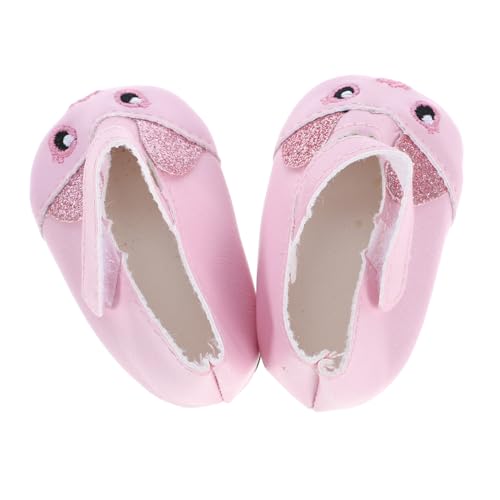 KONTONTY 1 Paar Puppenschuhe Babypuppe Mini-Puppen Kleine Puppen Mini-Schuhe Puppe Dekorative Schuhe Mini-szenen-Requisiten Stoffschuhe Mini-spielzeughaus-verzierung Rosa von KONTONTY