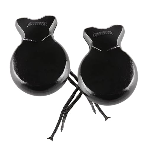 KONTONTY 1 Paar Schlagzeug musikinstrumente musikalische früherziehung Castanets Fingerkastagnetten Rhythmusinstrument Kastagnetten klein Rhythmus- hölzern Black von KONTONTY