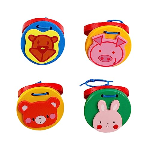 KONTONTY Frühes Lernspielzeug 1 Set 4 Stück Holzkastagnetten Musikinstrumente Für Kinder Hand-gehirn-koordination Zufälliger Stil von KONTONTY