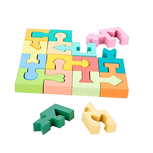 KONTONTY 1 Satz Bausteine ​​Puzzle rätsel Vorschulgeometrie Lernblock Formen für spielzeuge für Educational Toys Bildungsspielzeug Puzzle- Holz von KONTONTY