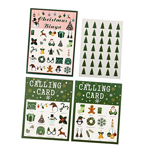 KONTONTY Karten Weihnachts-Bingo-Spielkarten Für 24 Personen Quadratische Größe Tragbar Aus Papier Ideal Für Partys Zufällige Farbe von KONTONTY