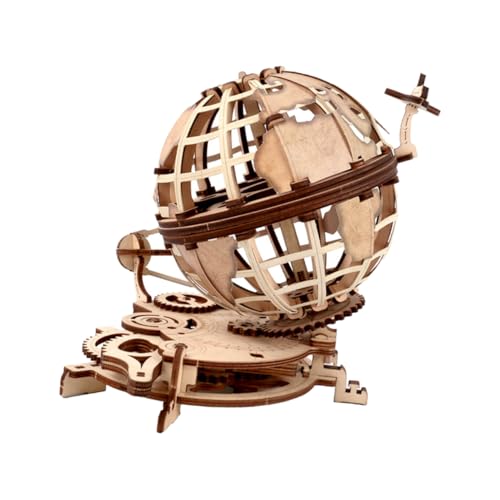 KONTONTY 1 Satz Blöcke eine unst Art Exploration kindes Ornaments Desktop-Weltkugel Tischdekoration mit weltkugel selber Machen Holzhandwerk Wohnkultur hölzern Beige von KONTONTY