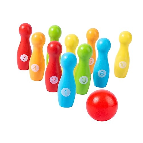 KONTONTY 1 Satz Bowling Outdoor draußen Freizeitspielzeug Kreatives Lernspielzeug für Kleinkinder Sportspielzeug für Kleinkinder hölzern Colorful KONTONTY 1 Satz Bowling Outdoor draußen Freizeitspielzeug Kreatives Lernspielzeug für Kleinkinder Sportspielzeug für Kleinkinder hölzern Colorful von KONTONTY