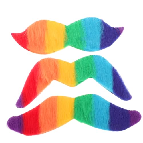 KONTONTY 1 Satz Buntes Regenbogen Haarschmuck Set Teiliges Fake Bart Set für Kostüme Party Halloween und Karneval Selbstklebende Weiche Schnurrbärte für Erwachsene KONTONTY 1 Satz Buntes Regenbogen Haarschmuck Set Teiliges Fake Bart Set für Kostüme Party Halloween und Karneval Selbstklebende Weiche Schnurrbärte für Erwachsene von KONTONTY