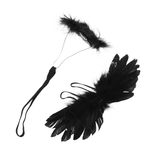 KONTONTY 1 Satz DIY Handgemachte Engel Flügel Dekoration für Puppen Mini Plüsch Flügel Requisiten Schwarz für Kostüme Bastelprojekte und Kreative Spielmöglichkeiten von KONTONTY